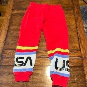 Girls, forever 21, NASA red yellow blue and white sweatpants size 11/12